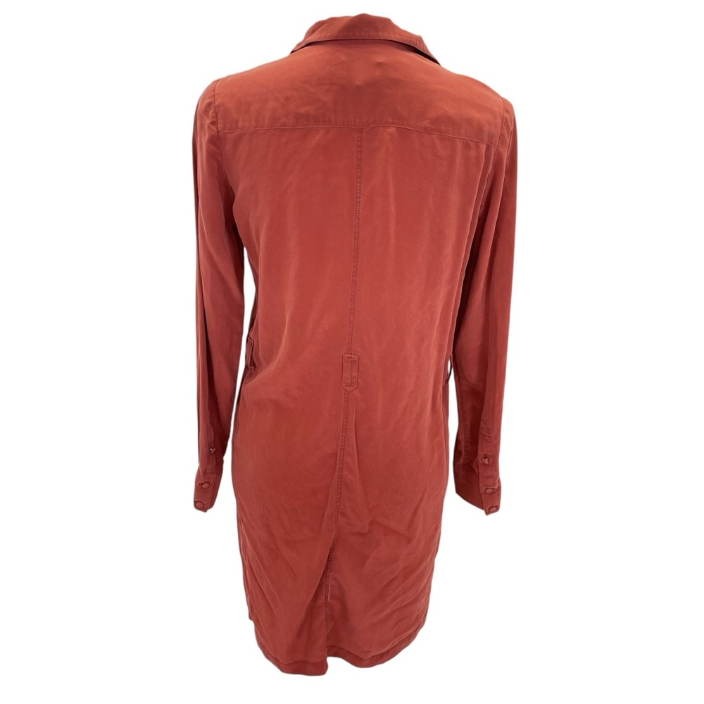 Sézane Silk Shirt Dress 34 Rust/Orange - Picture 14 of 15